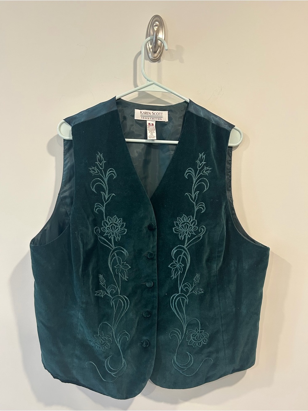 Karen Scott Teal Cotton Jacket